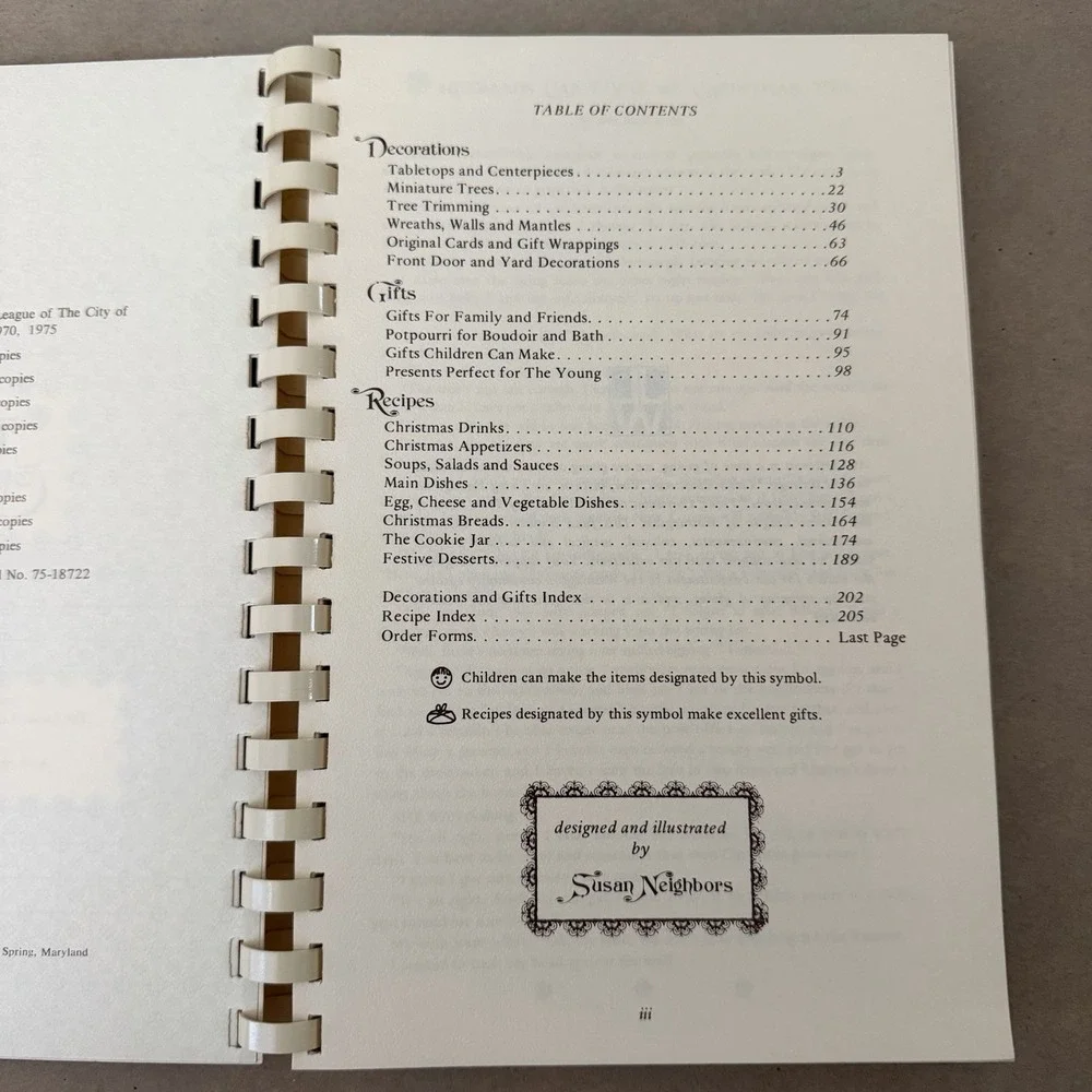 Vintage 1970s  Think Christmas Cookbook Junior League Washington DC Recipes